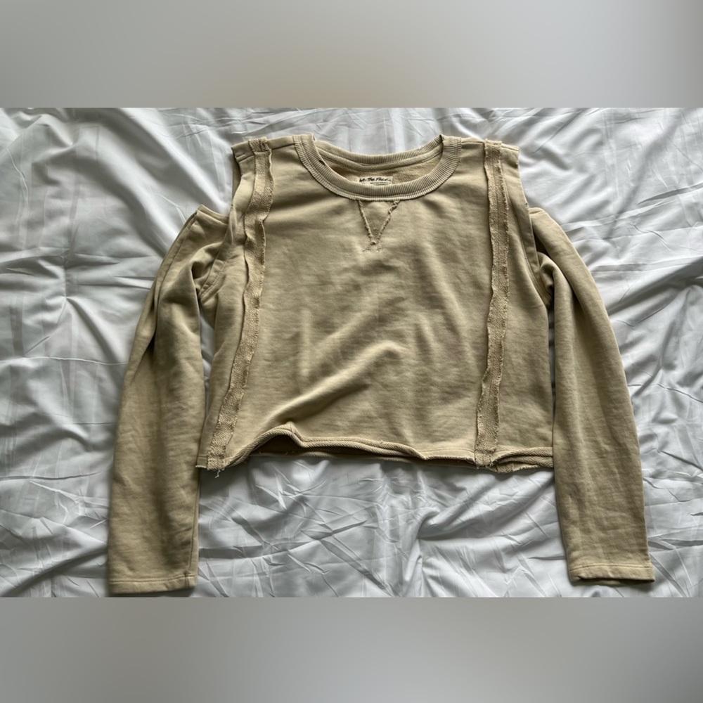 Free People Long Sleeve Cutout Shoulder Top